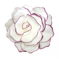 Kwiat waflowy dekoracja tort róża biały fioletowy